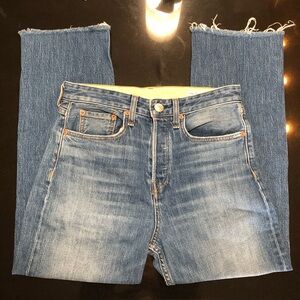 Rag & Bone Maya High-Rise Ankle Straight Jeans Size 27 Frayed Hem